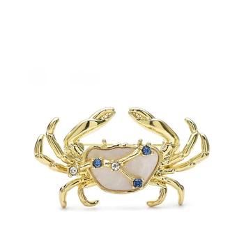 Брошь BROCHE Знаки Зодиака Рак золотистая BRBF115536