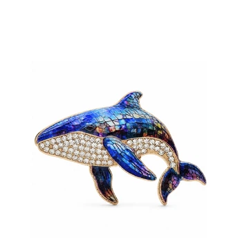 Брошка BROCHE Море Киш із кристалами синій BRBF115539