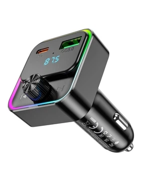 Автомобільний FM-трансмітер модулятор HOCO Fantasy car BT FM transmitter E81 USB/Type-C, 30W/3A, PD/QC