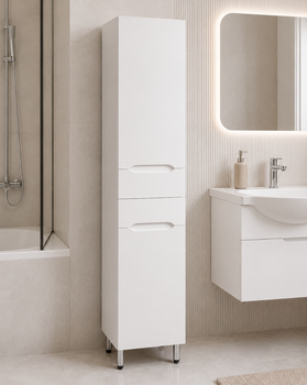 Пенал SANWEST Мальта 35, білий, 190x35x30 см, з кошиком для білизни та доводчиками