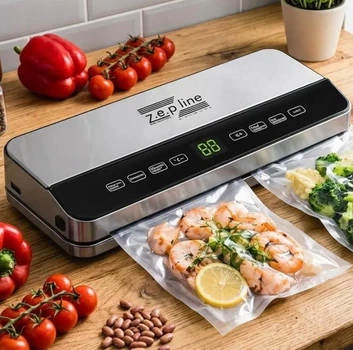 Вакууматор для продуктів з дисплеєм 200Вт, Zepline ZP-00359 / Кухонний вакууматор для м'яса / Вакуумний пакувальник