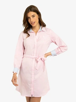 Сукня-сорочка коротка літня жіноча U.S. Polo Assn 214982-YI00A XS Рожева (786665562427)