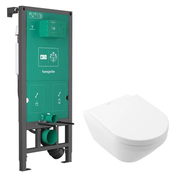 Набор инсталляций с унитазом HANSGROHE ARCHITECTURA 4694CL01+01022180, белый