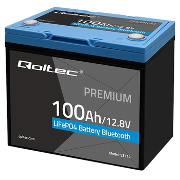 Akumulator Qoltec LiFePO4 Litowo-Żelazowo-Fosforanowy 12.8V 100Ah 1280Wh BMS Bluetooth (5901878537146)