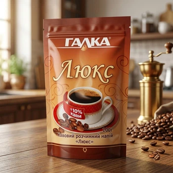Кофейный напиток растворимый Люкс Галка 100 г