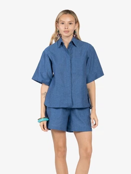Сорочка жіноча синя 100% бавовна Arber Shirt W3 SS26 W-BL145 46 блакитний (W04.01.23.624)