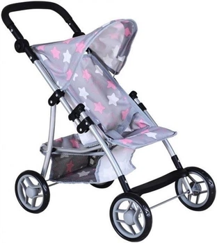 Прогулянкова коляска для ляльки Knorrtoys Liba у зірки Сіра KN16844 (4049491168444)