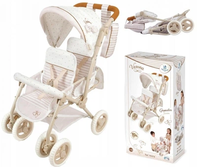 Візок для ляльки подвійний DeCuevas Toys Verona Бежевий 90378 (8436623380434)