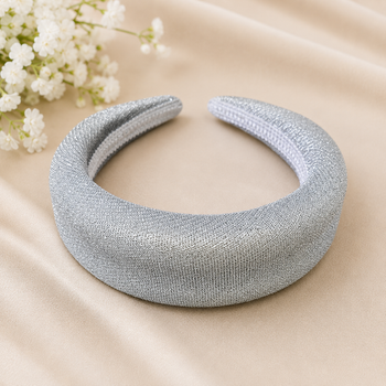Обруч для волосся широкий лірекс срібний Handmade 4 см