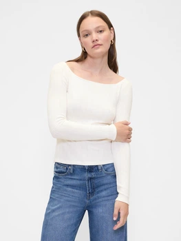 Лонгслів довгий жіночий Gap 916654044 XL Молочний (1159860843)