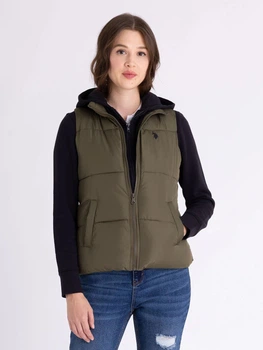 Теплый жилет короткий женский U.S. Polo Assn 607381695 2XL Зеленый (1159864059)