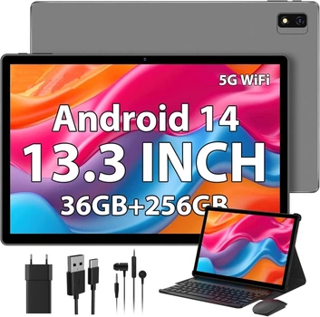 Планшет 13.3 " Full HD Pixpeak T181 12+24/256Gb 4G 2-SIM ядер Android 14 11580 mAh Серый (102022053)