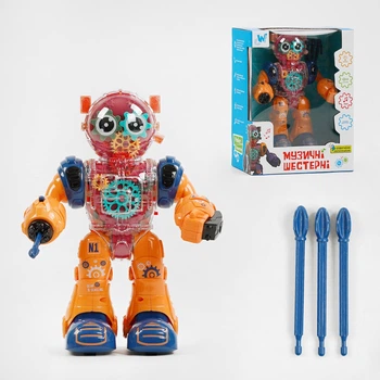 Робот 93069 "WToys", озвучивание на украинском языке, шестерни, звуки, подсветка, стреляет