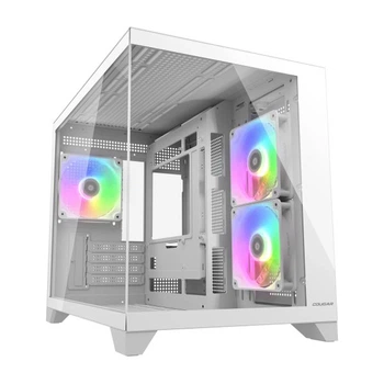 Ігровий корпус, 3*120mm передвстановлені, usb 3.2 Gen 2 Type-C, usb 3.0 Type-A*2, Audio x1 Cougar fv150 mini White