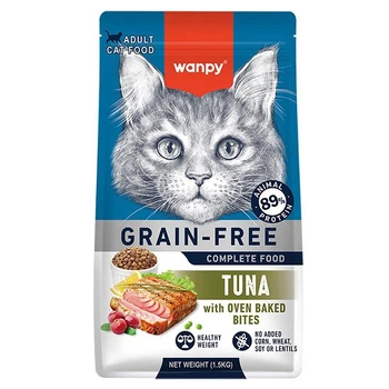 Сухий беззерновий корм для дорослих котів Wanpy Adult Cat Grain Free Tuna з тунцем 1.5 кг (6927749825111)