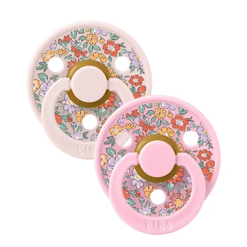 Пустушка BIBS 0-6 m x Liberty Colour Oscar Meadow Latex Round (кругла) Petal Mix 2 PACK