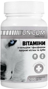 Вітаміни Unicum Premium "здорові зуби та кістки" для собак 100 табл. 100 г (UN-014) (4820150201845)