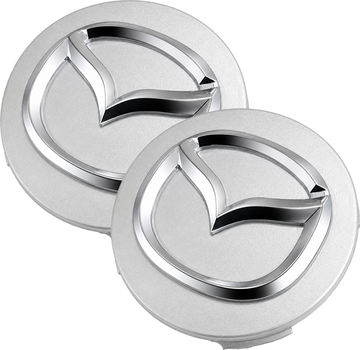 Комплект автомобильных колпаков (заглушек) на литые диски Mazda 167-CAP Silver 57/57 мм 2 шт (RCS-167-CAP)