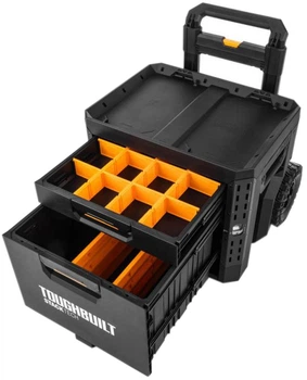 Ящик для інструментів Toughbuilt StackTech на колесах з 1+1 висувними шухлядами Чорний (TB-B1-D-R92)