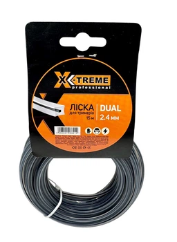 Леска для мотокосы X-TREME DUAL 2,4 мм × 15 м квадрат армированная