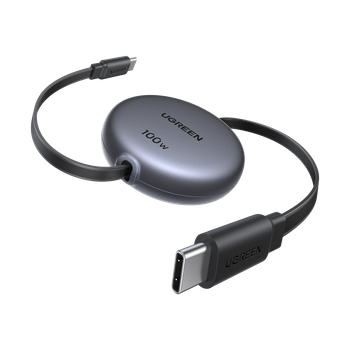 Кабель зарядный Ugreen Nexode USB Type-C to Type-C плоский раздвижной PD 100W 5A 1 м Black (L531)
