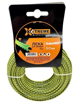Лісочка для мотокоси X-TREME DUAL PRO 3,0 мм × 15 м квадрат зубчастий армована
