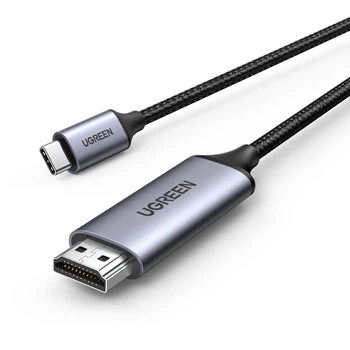 Кабель переходник UGREEN MM142 USB Type-C для HDMI 4K Ultra HD (4K@60Hz; 1080P@144Hz) Aluminium Black 1.5m (50570)