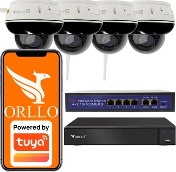 Zestaw kamer IP ORLLO TZ7 N-NVR Switch PoE 4 szt. (4-TZ7-NVR-WIFI)