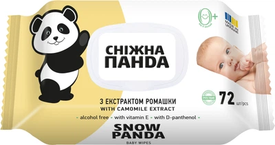 Влажные салфетки Сніжна панда Ромашка для младенцев 72 шт (4820183970473)