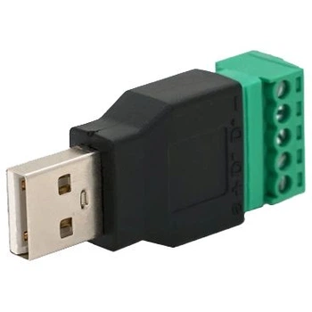 Разъем USB (5 контактов) с клеммами под кабель