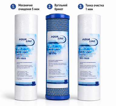 Набір з 3-х картриджів Aqualine (Осмос)