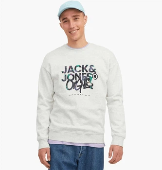 Кофта мужская Jack & Jones Jorsilverlake Crew Ln Beige M Бежевий 12242366-WHITEMELANGE