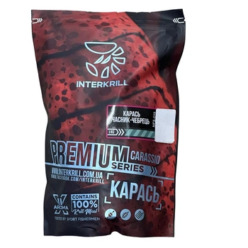 Прикорм для риболовлі Interkrill Преміум 1кг Карась - Часник - Чебрець,NFS-015