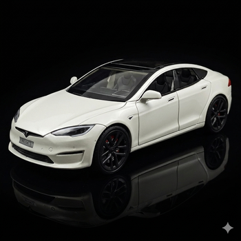 Колекційна машинка Tesla Model S Масштабна модель 1:24 Білий