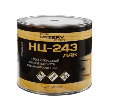 Лак нитроцелюлозный мебельный НЦ-243 Khimrezerv PRO матовый 1.9кг 2л