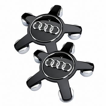 Комплект автомобильных колпаков (заглушек) на литые диски Audi 4F0601165N (LR2) 135 мм 2 шт Black (4F0.601.165.N-Black)