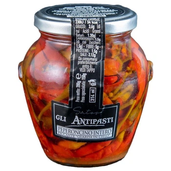 Перец чили Satos Gli Antipasti Peperoncino Intero Lungo orcio da 280 г