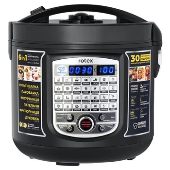 Мультиварка Rotex RMC506-CB Excellence, 5 л, 30 программ, 900 Вт, черная(TO_00-00007530)