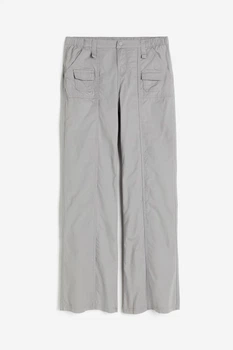 Брюки карго из хлопка H&M 1203803003c63 38 серые (100011546)