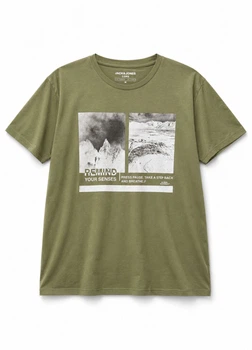 Футболка из хлопка Jack & Jones 12222451c64 L зеленая (100012907)
