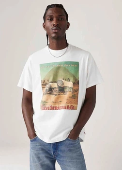 Футболка из хлопка relaxed Levi's 161431652 M белая (100010959)