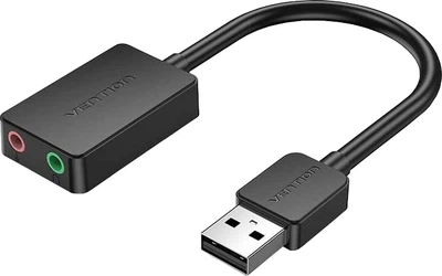 Звукова карта Vention USB - 2x3.5 мм, 2xTRRS (Mic + Ear) 1 м Black (CDYBF)