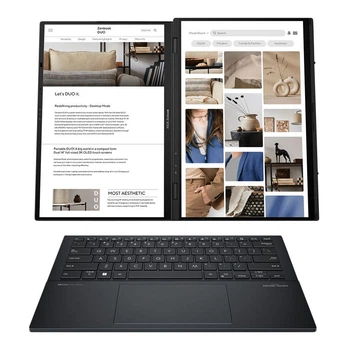 Ноутбук ASUS ZenBook Duo UX8406CA Inkwell Gray 14" OLED 2880x1800 120 Гц / Intel Core Ultra 9 285H / Intel Arc Graphics / RAM 32 ГБ / LPDDR5x / SSD 1 ТБ / Windows 11 Pro / 1.65 кг (UX8406CA-MS99T)