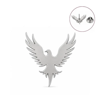 Значок из стали BROCHE брошь бижутерия Птицы Феникс серебристый BRGV115447