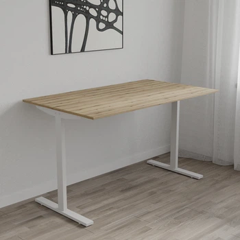 Стіл письмовий Space Ferrum-decor 750x1400x700 Білий метал ДСП Дуб Евок Прибережний 16 мм (SPACE176)