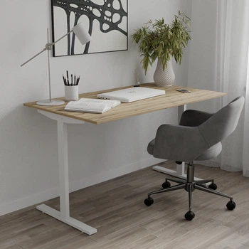 Стіл письмовий Space Ferrum-decor 750x1000x600 Білий метал ДСП Дуб Евок Прибережний 16 мм (SPACE026)
