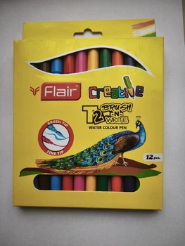 Фломастеры Flair FA8018 12 цветов двухсторонние акварельные Т2 Brush&Write блистерная упаковка