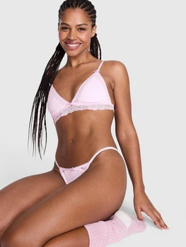 Комплект белья (лиф + трусики стринги) Victoria's Secret (265223595184) Limited-Edition PINK WinkTM Flirty Gift L розовый