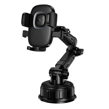 Автотримач Hoco H89 Crown large suction cup car holder(center console) black metal gray