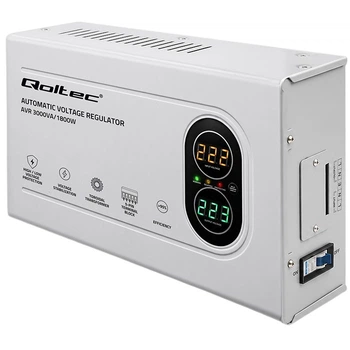 Stabilizator napięcia Qoltec automatyczny AVR 3000VA 1800W Compact (5901878504506)